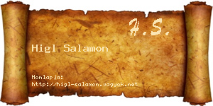 Higl Salamon névjegykártya